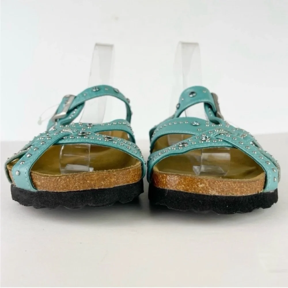 Birkenstock Betula Lambada Turquoise Teal Mermaid Crystal Studded Sandals EUC - Picture 3 of 14